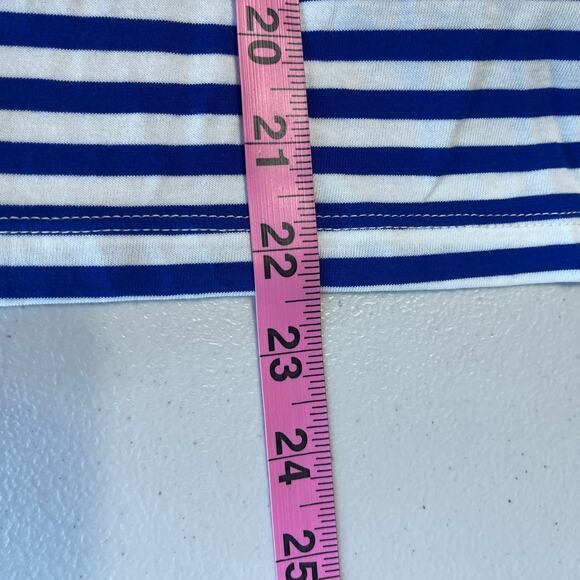 J Crew Navy Blue White Stripe Knit Long Sleeve Back Knot Twist Boat Neck Top XXL - Picture 9 of 9